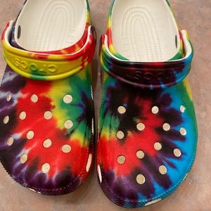 Tie dye crocs
